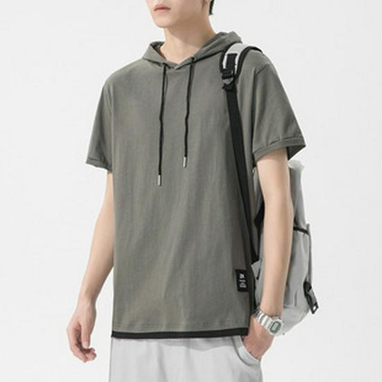 Men's Loose Fit Minimalist Crew Neck Solid T-Shirt, Summer Short Sleeve