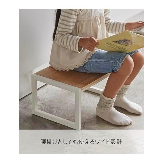Yamazaki Jitsugyo 5158 Stepstool, White, Approx. W40XD28XH20cm, Tower Step Stand, For Children and Adults, Stool