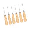 10Pcs Leather Sewing Awl Wooden Handle 125mm Length Hand Tool Set Kit for Repairing DIY