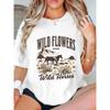 Two Horse Print Plus Size Women's Round Neck Summer Casual Short Sleeved Street Fashion Versatile T-shirt