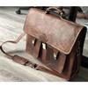 Leder-Aktentasche für Herren 18 Zoll | Große Umhängetasche aus Vollnarbenleder für Herren | Handgefertigte Vintage-Laptoptasche aus echtem Leder