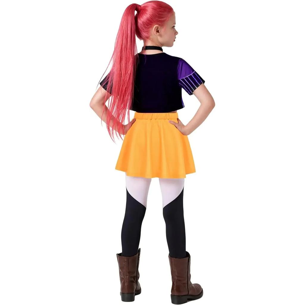 Girls Demon Pop Singer Hunters Costume Stage Outfit Idol Costume, Kids Halloween Costumes Singers Leader Cosplay