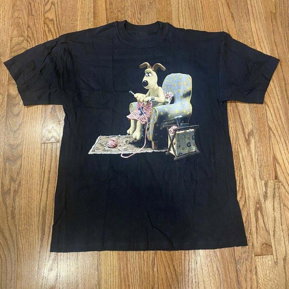 Vintage Wallace & Gromit Cartoon Cotton Black All Size Unisex Tee Shirt A131 Unisex T-Shirt XXXXL