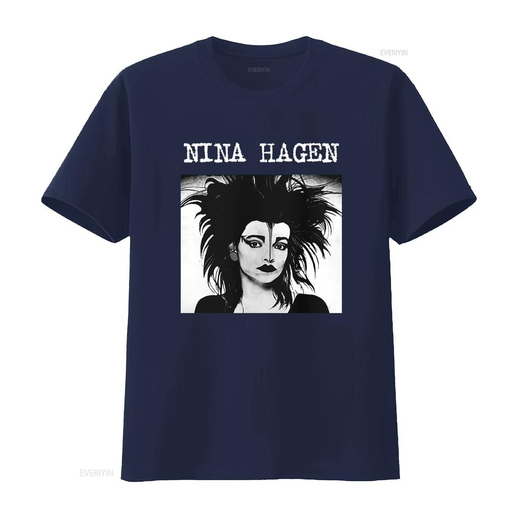 Nina Hagen Goth Music Punk Style T Shirt Short or Long Sleeve with Slits vintage Washed Slightly Soft Comfortable