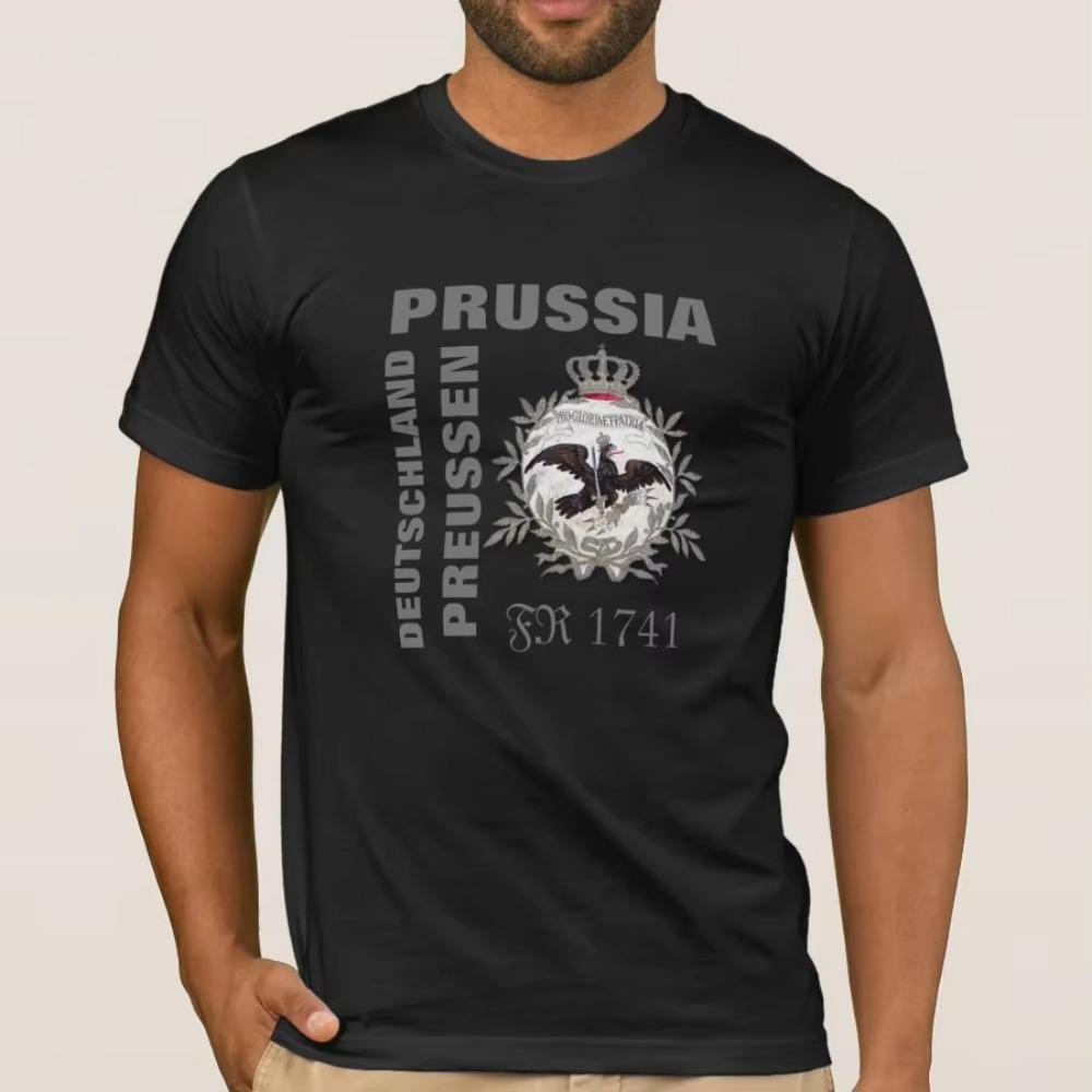 

Модный дизайн Германия-Пруссия 1741 Футболка со значком Чёрного орла. Летняя хлопковая мужская футболка с коротким рукавом и круглым вырезом, новинка S-3XL XXXXXL чёрный