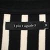 1piu1uguale3 Block Stripe MRT309 Cotton Crew Neck T-Shirt tops 4 Black WhiteUsed