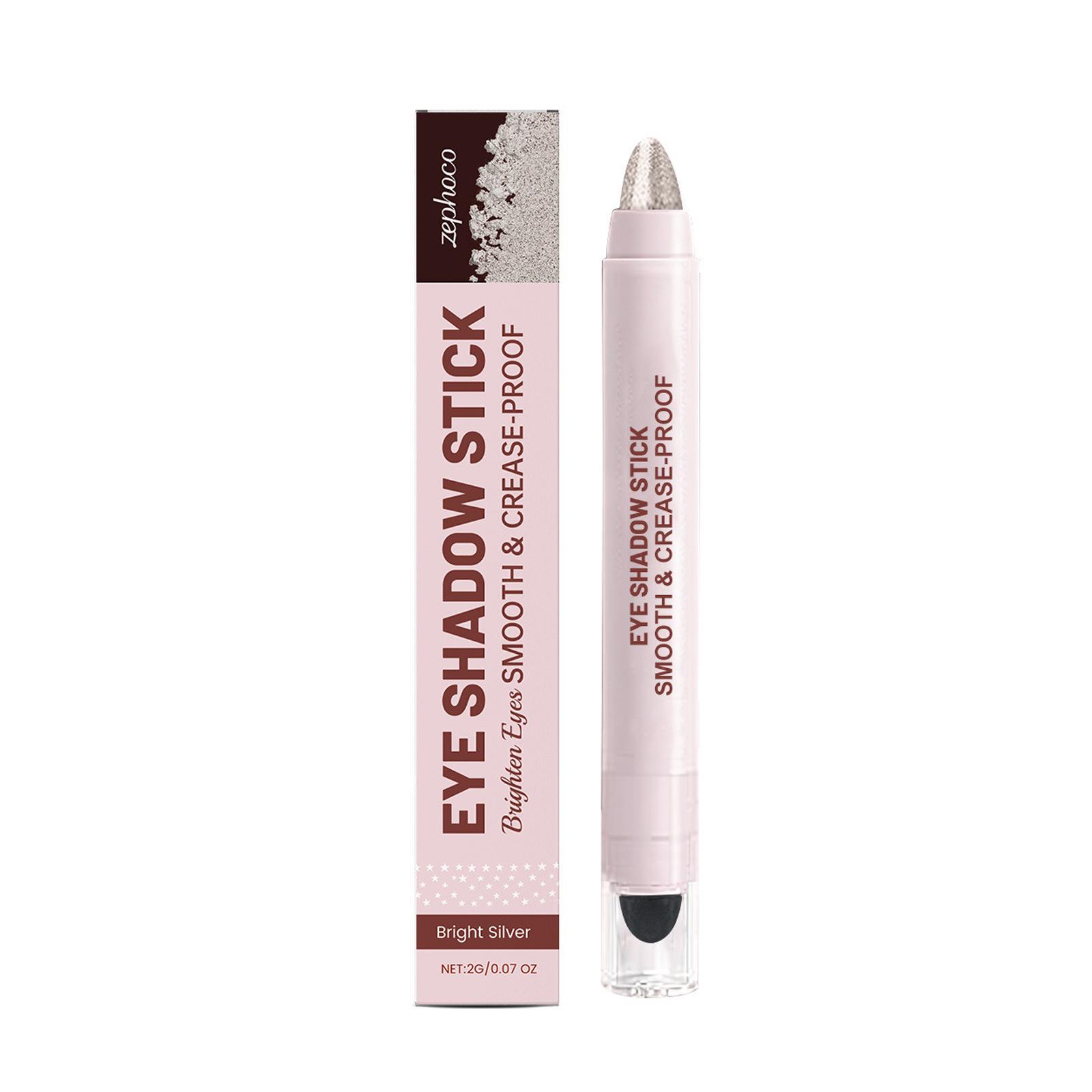 Zephoco Silver Shimmer Cream Eyeshadow Stick - High Pigment, Long-Lasting, Crystal Glitter Eyeshadow