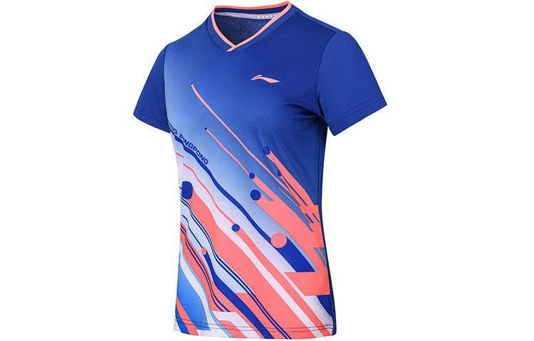 Li Ning Table Tennis Clothing Women's Dream Blue V Neck Moderate AAYS018-3