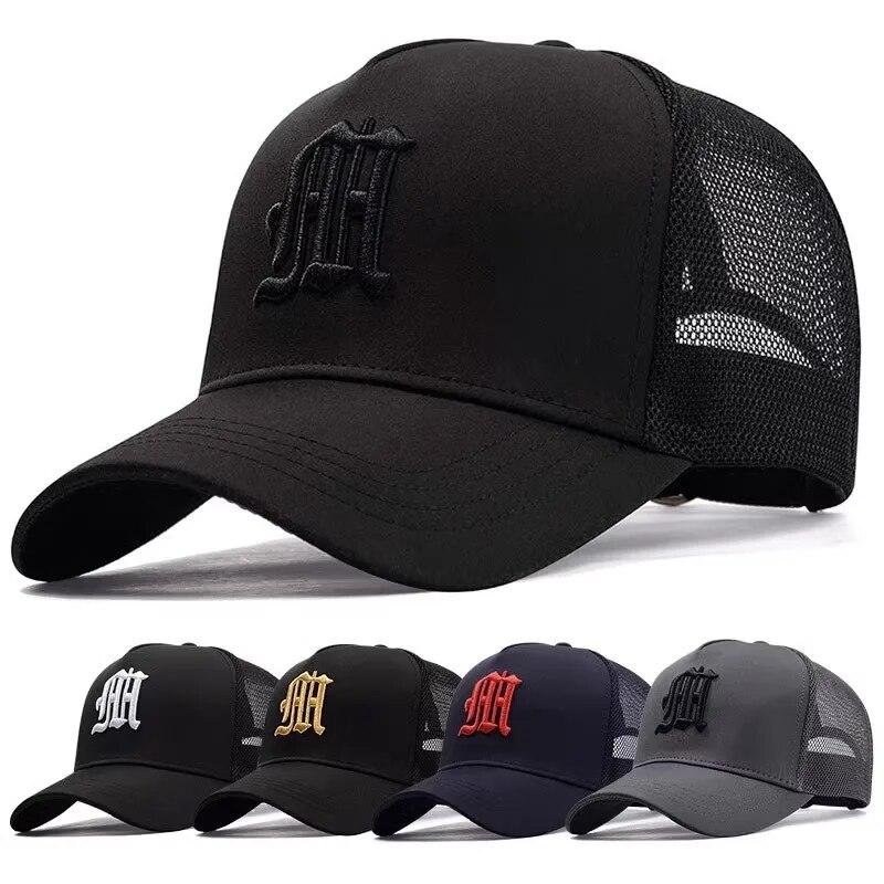 New Hat Men'S Summer Thin High Top Baseball Cap Tide Big Head Fence Mesh Breathable Cap Sunscreen Sun Hat