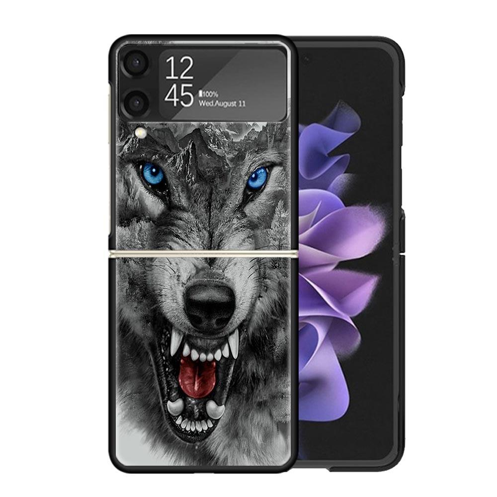 

Angry Animal Wolf Fierce Clear Phone Case For Samsung Z Flip 7 6 5 4 3 Galaxy ZFlip7 ZFlip6 ZFlip5 ZFlip4 ZFlip3 5G Print Cover Samsung Z Flip 6