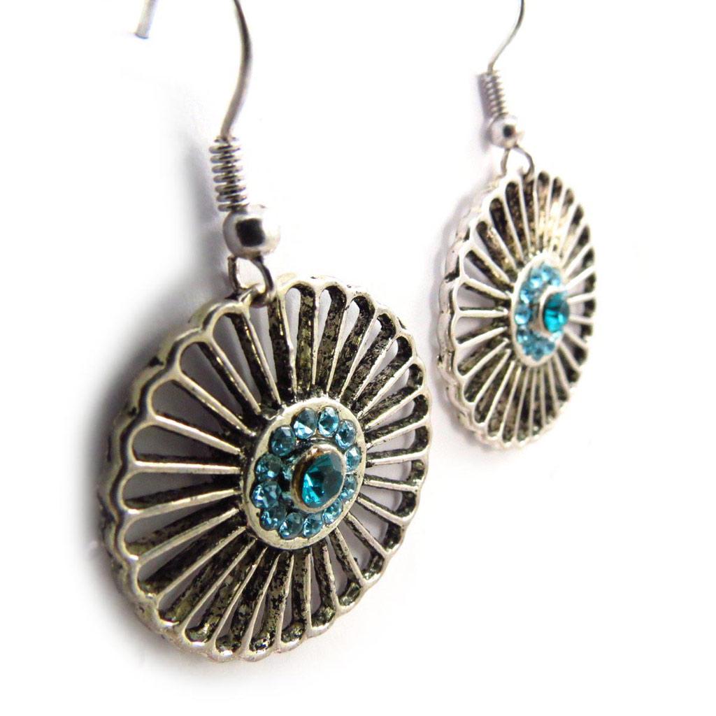 Les Trésors De Lily [J5986] - Designer-Ohrringe 'Les Souvenirs du Passé' Silber Türkis