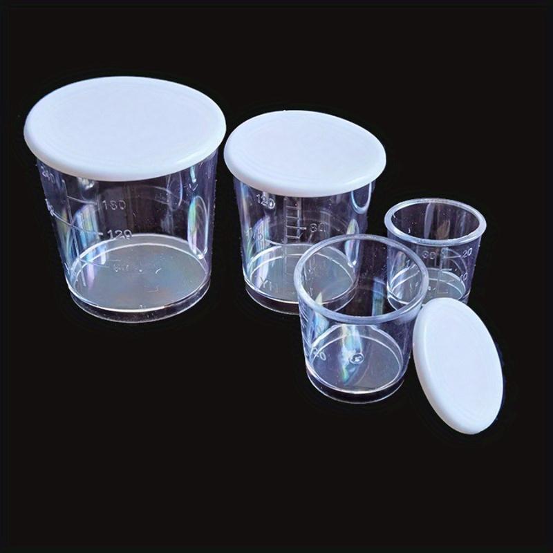 

4 шт./набор Прозрачные мерные стаканы Герметичные контейнеры для заправки салатов с крышкой-мерным стаканом для приманки для рыбалки для хорошего 4pcs
