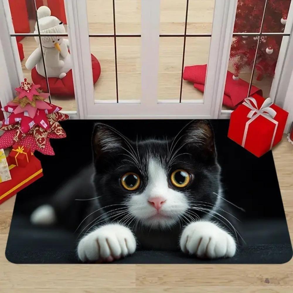 Non-Slip Cartoon Cat Carpet 40*60cm Decorative Mat Home Decor Soft Pad Mat  Kitchen