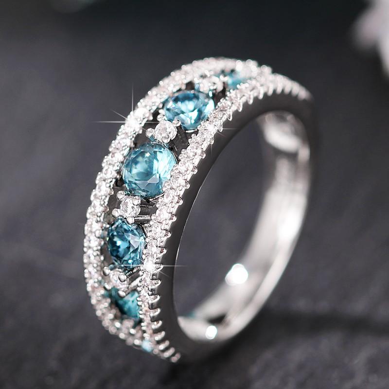Sapphire Hollow Design Luxury Evening Ring