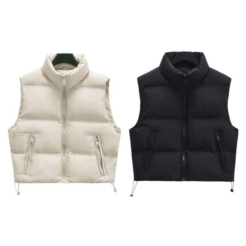 Fashion Style 2024 Autumn and Winter New Arrival Women's Stylish Slim Looking Easiest for Match Sleeveless Short Stand Collar Vest 3046214