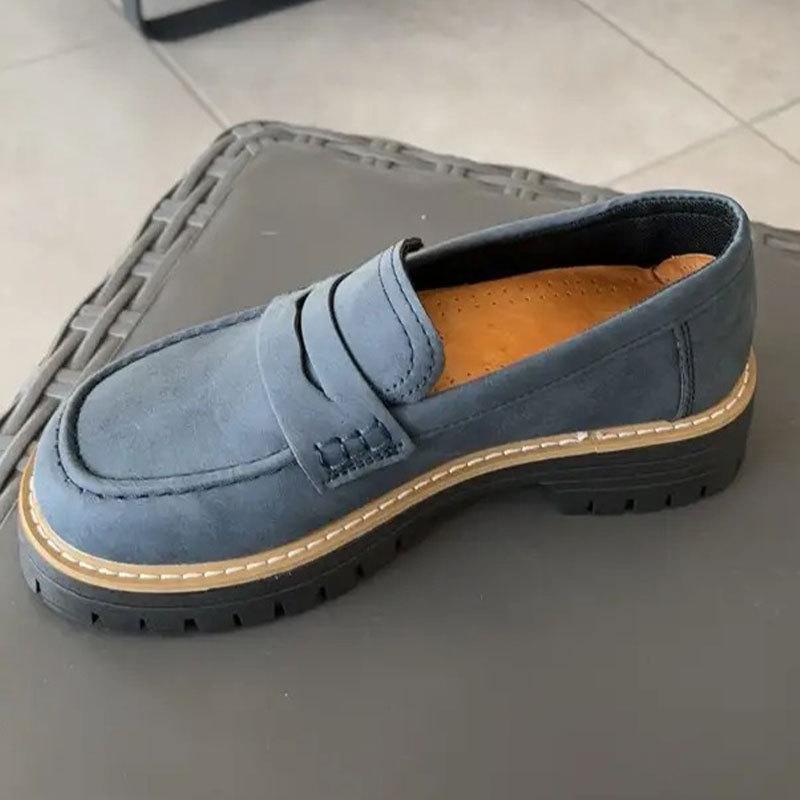 Fashion 2025 New Autumn Loafers Large Size Casual British Style Shoes for Women Chunky Heel Flat Woman Shoes Retro Platform Sneakers