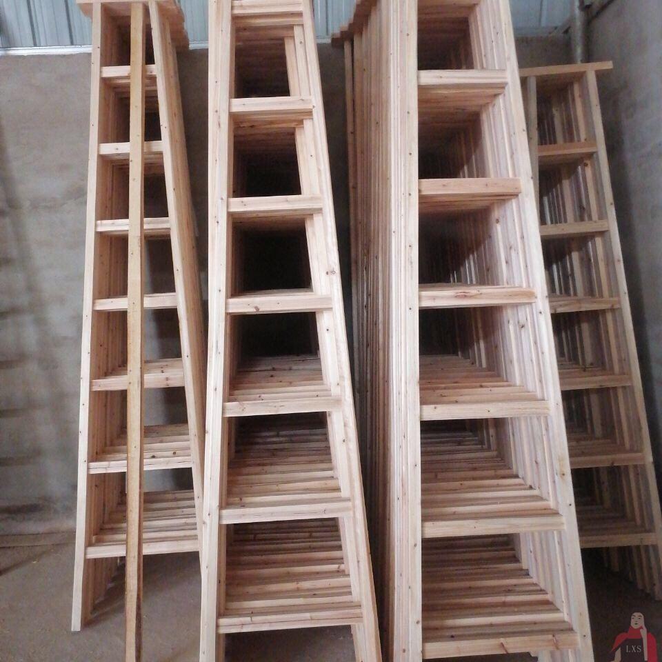Double-Sided Solid Wood Folding A-Frame Ladder for Household Use