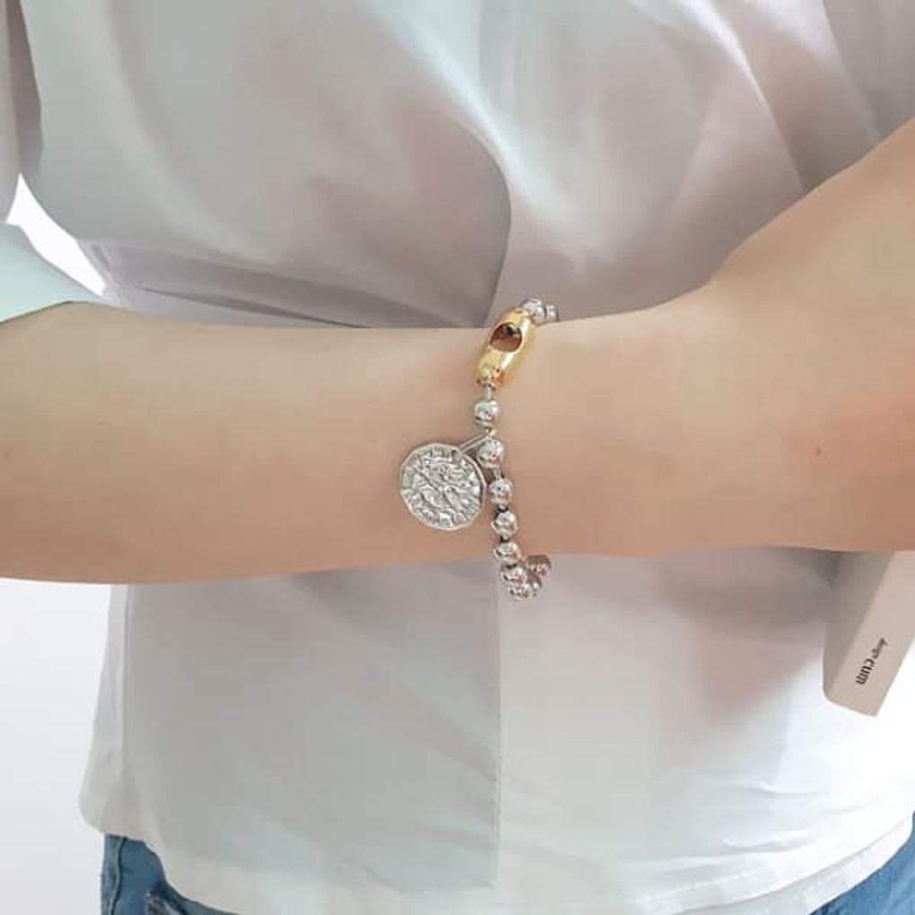 

Women s Daily Round Coin Bracelet Layered One color