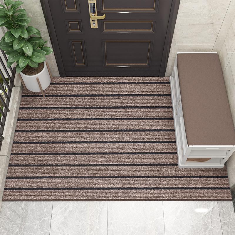 Moderní jednoduchá polyesterová kobercová rohožka plnobarevná pruhovaná rohožka pro domácnost rohožku lze řezat