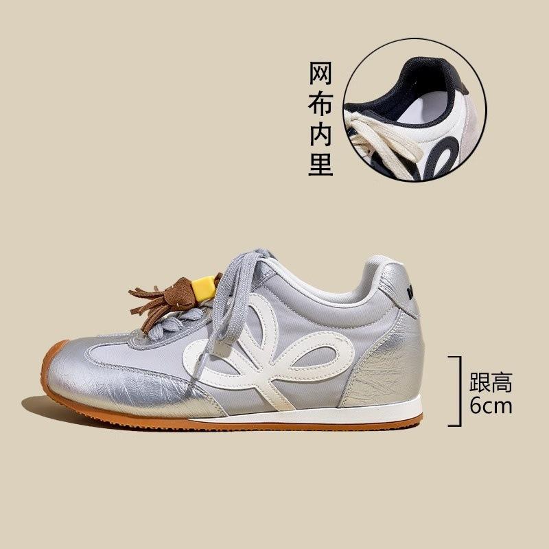 Summer New Invisible Inner Height Increase 6 Women's Versatile Casual Sports Shoes Soft Sole Color Matching Casual