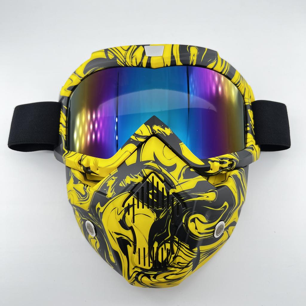 Windproof Outdoor Mask Glasses Men Off-road HD Lens MX MTB ATV Anti-Fog Full Face Protection Tactical Helmet Mask Adjustable
