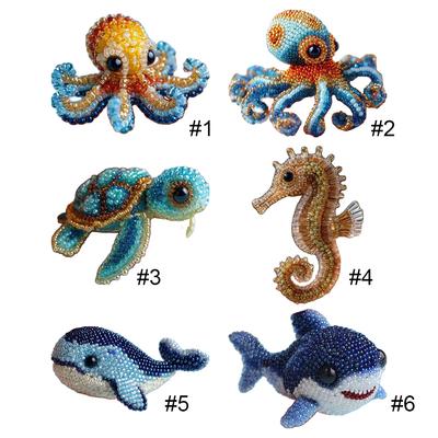 Creative Beaded Embroidery Kit Multi-Purpose Ocean-Themed Bead Embroider Suit Relaxing Beadwork Kit Creative Handmade Gift