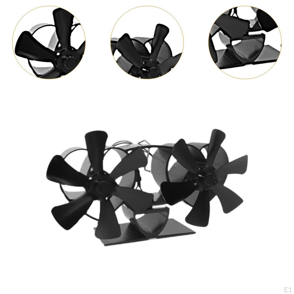 Fireplace Fan 12 Blade Heat Powered Wood Furnace for Combustion House