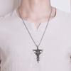 Stainless Steel Jewelry Double Dragon Sword Titanium Steel Pendant Necklace Pendant Retro Punk Cross Transit Chic Fashionable Male AccessoriesFashion