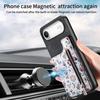 For iPhone Air Leather Phone Cover with RFID Blocking Zipper Card Bag Kickstand