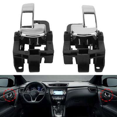 Maniglie per porte interne Car Styling 2 pezzi Accessori per interni auto per Nissan Qashqai J10 2007-2013 80670JD00E 80671JD00E Maniglia interna cromata per auto