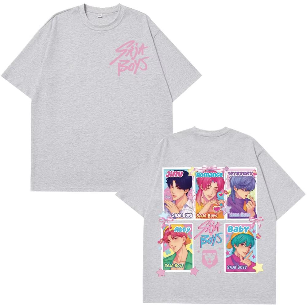 Kpop Saja Boys Demon Hunters T-shirts Summer Men Women Aesthetic Trendy O-Neck T-shirts Hip-hop Casual Cotton Oversized T-shirts