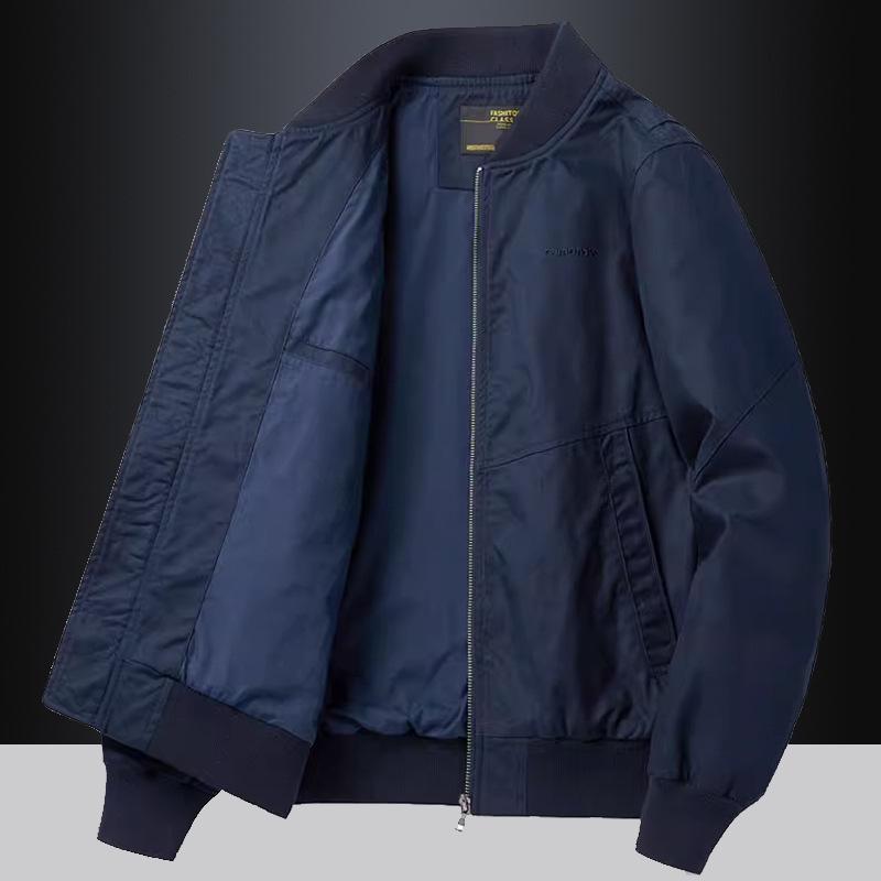 

Men s Loose-Fit Cotton Baseball Jacket for Spring and Autumn XL темно-синього кольору