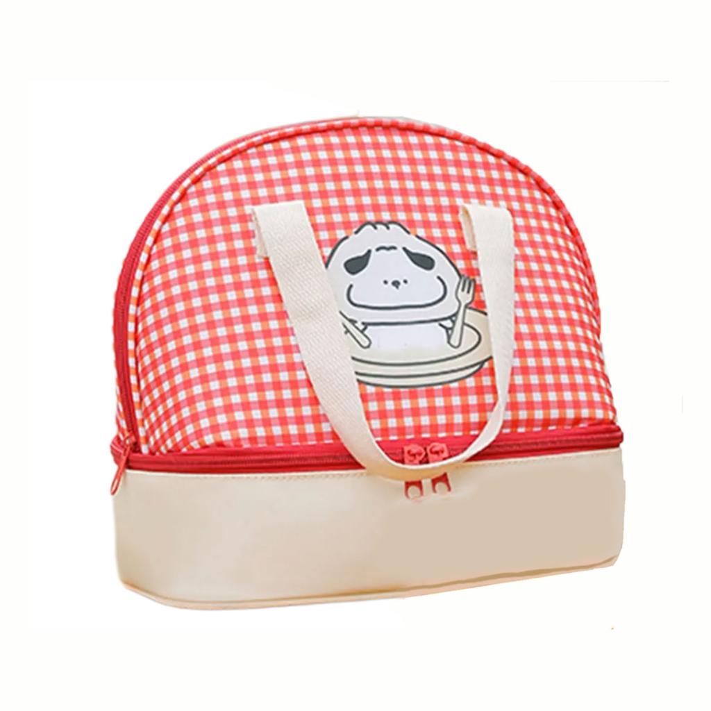 Cartoon Cats Lunch Bag with 2 Main Compartments Thermal Cooler Bag Lunch Case Insulated Bag Cooler Bag Lunch Box