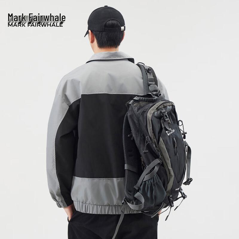 Mark Fairwhale Herren Colorblock Locker Geschnittene Workwear-Jacke