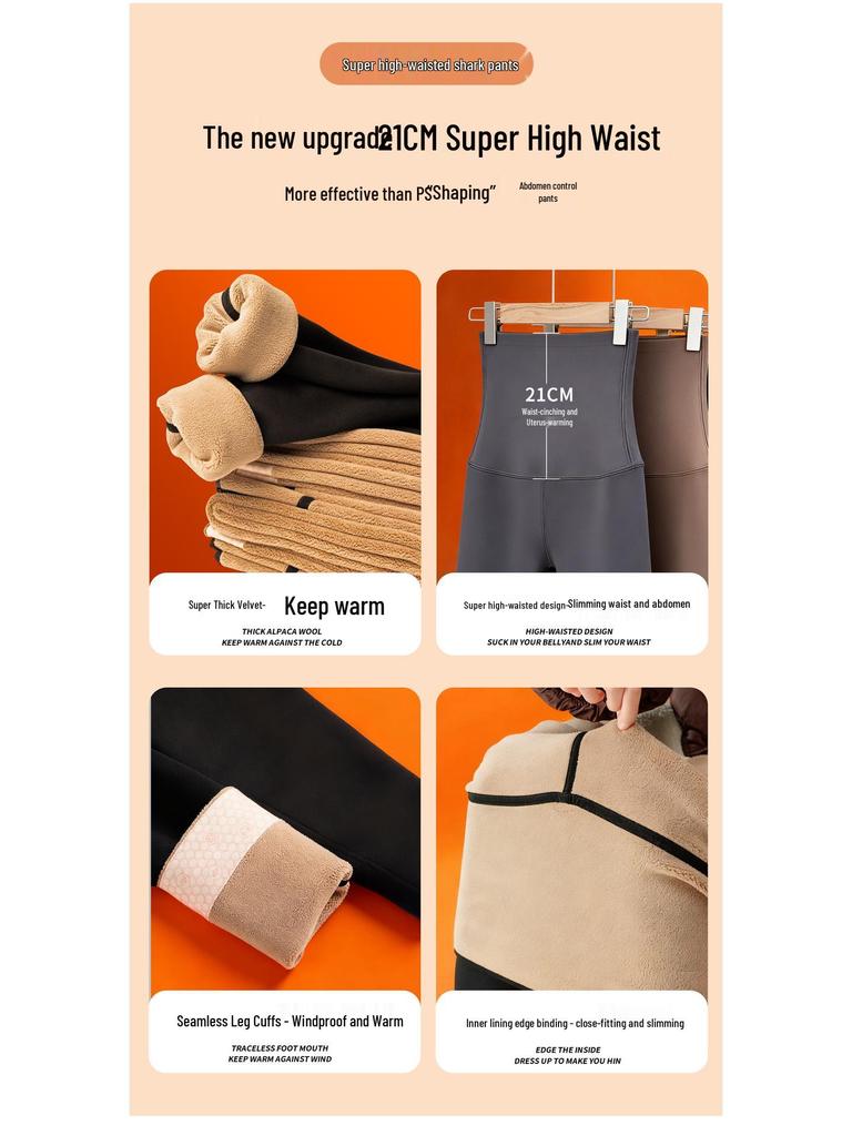 Women's Extra Thick Fleece-Lined High Waist Yoga Pants - 800g Cotton, Warm, Extra Long Winter Base Layer (2025)