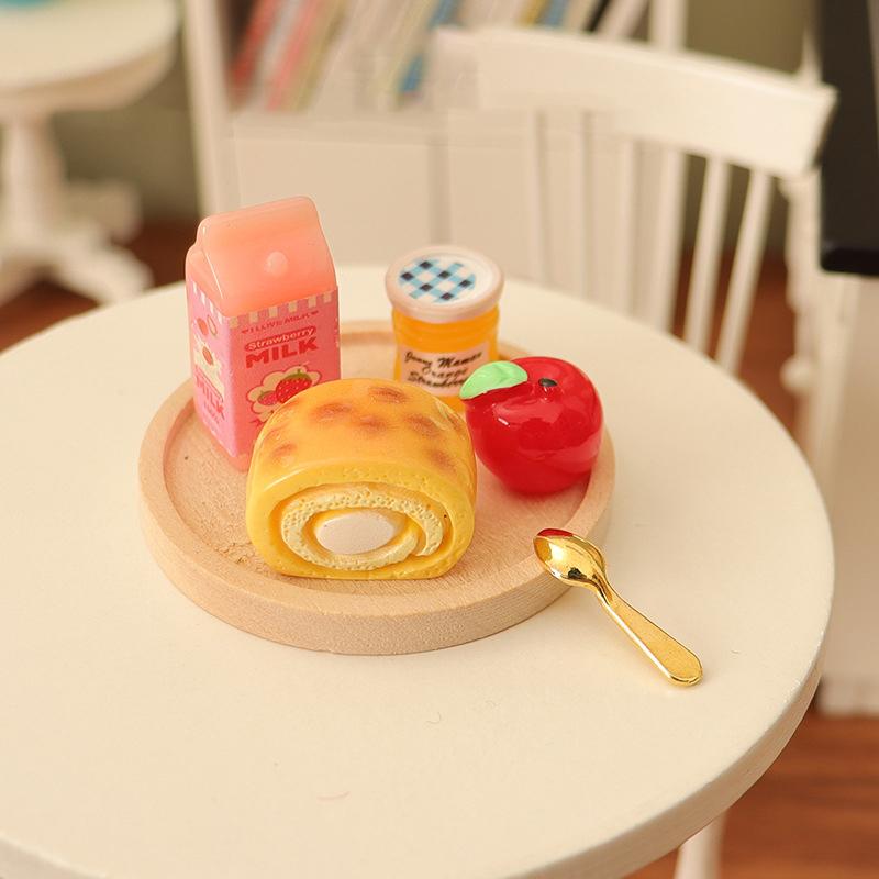 

1/12 кукольный домик имитация торт джем поднос для напитков набор кукольный домик мини еда десерт украшение кукольный дом украшения аксессуары as the picture