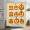 Halloween Decorative Shower Curtains Pumpkin Print Fabric Bathroom Shower Liner Waterproof 3D Printed Decoration Home Decor
