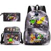 Large Capacity Schoolbag with Shoulder Strap; Student Three-piece Pencil Case Set
