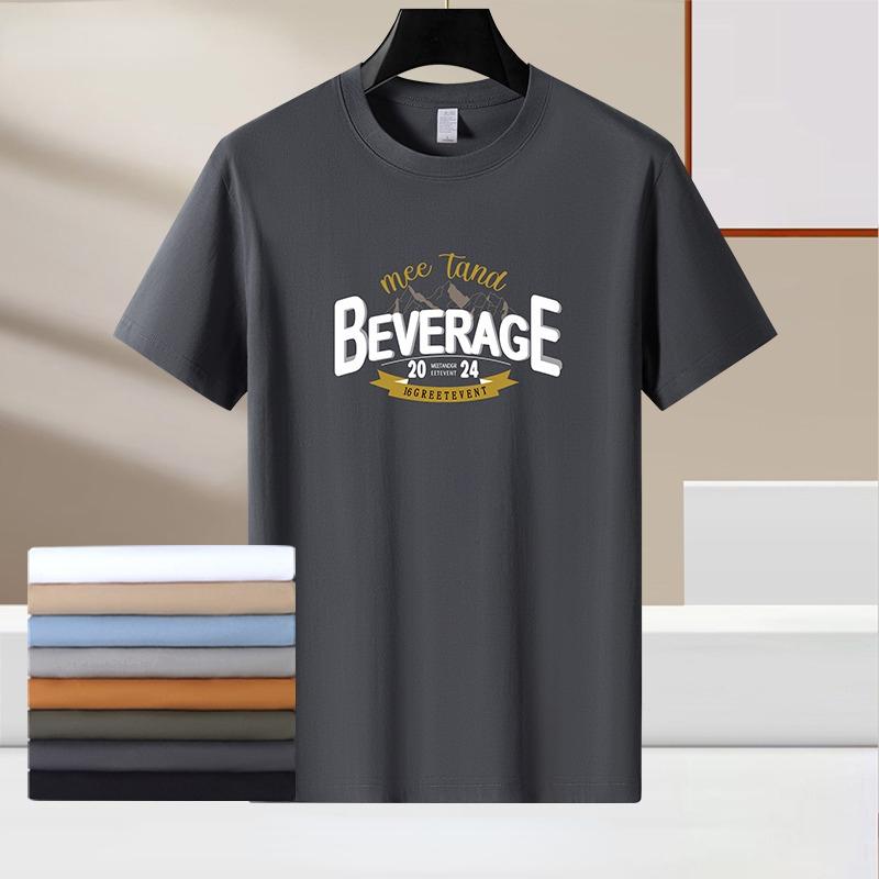 Sommer-Print Baumwoll-T-Shirts für Männer Rundhals Kurzarm-T-Shirts