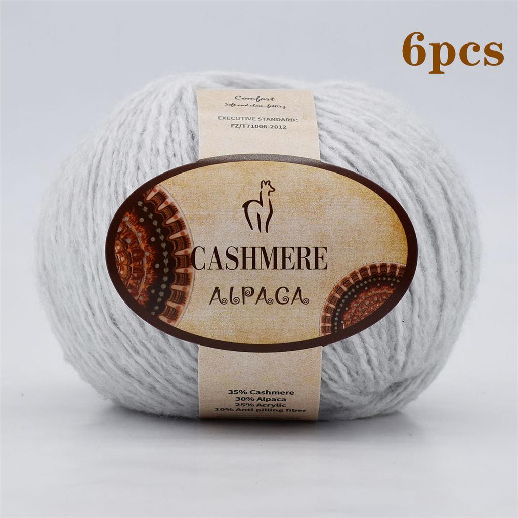 6pcs Luxurious Alpaca Cashmere Yarn Ultra Soft & Warm Handmade DIY Crocheting Yarn Suitable for Beginners Scarves300g/10.58oz