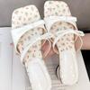Fashion Fashion Square Toe Bow Women High Heeled Sandals Elegant Wedges Non-slip Women Sandals Summer Comfort Open Toe Slide Sandals