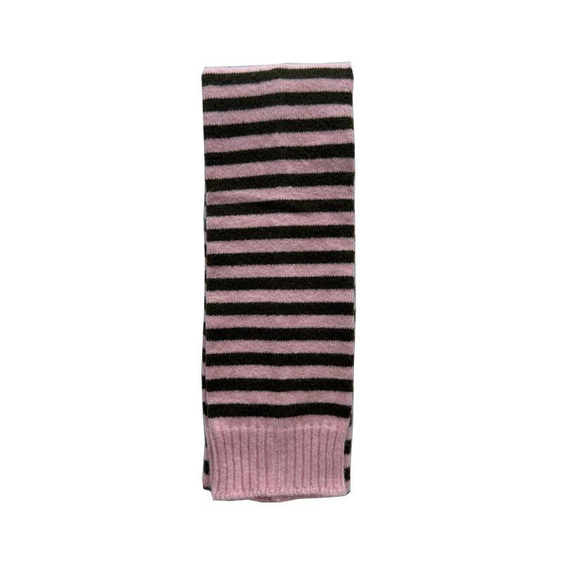 Wool Blended Double Layered Striped Knitted Scarf for Women in Autumn and Winter Sweet and Soft Sleeves Woolen Scarf