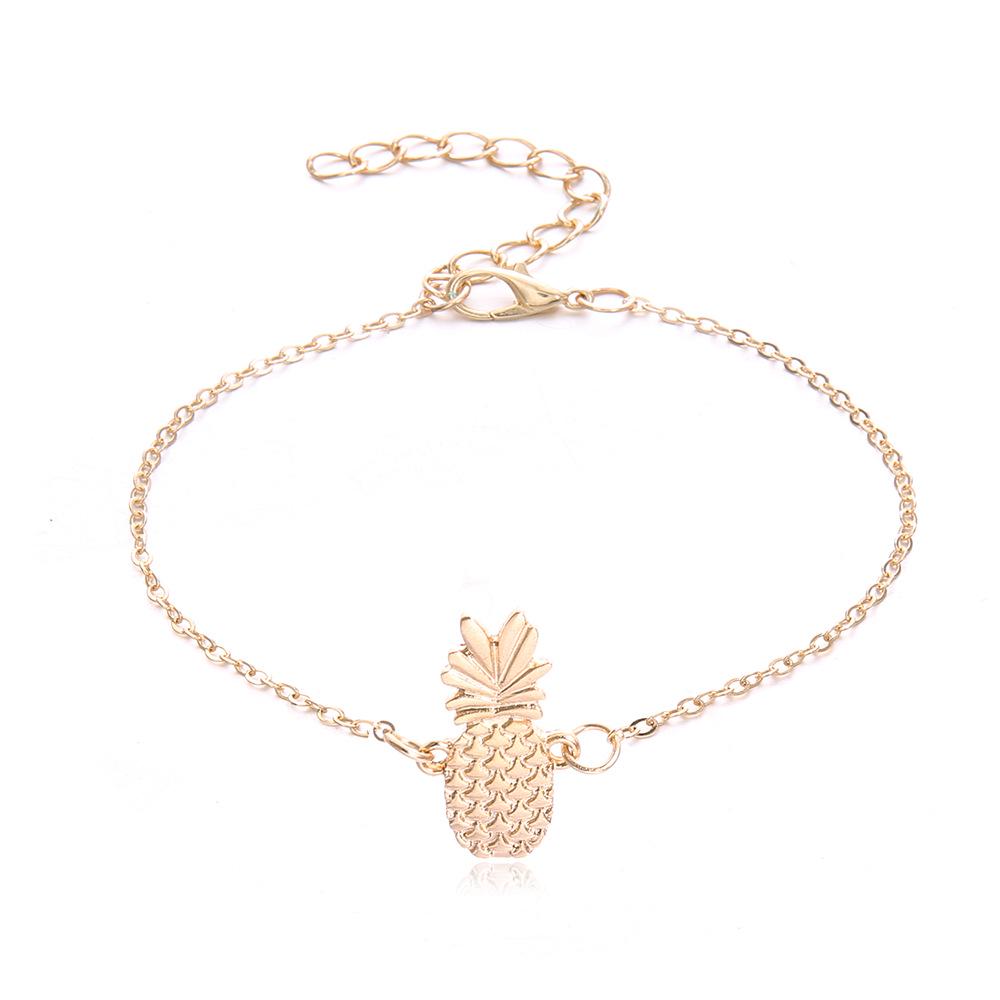 Trendy 3D Pineapple Alloy Anklet - Cute Hollow Fruit Foot Jewelry