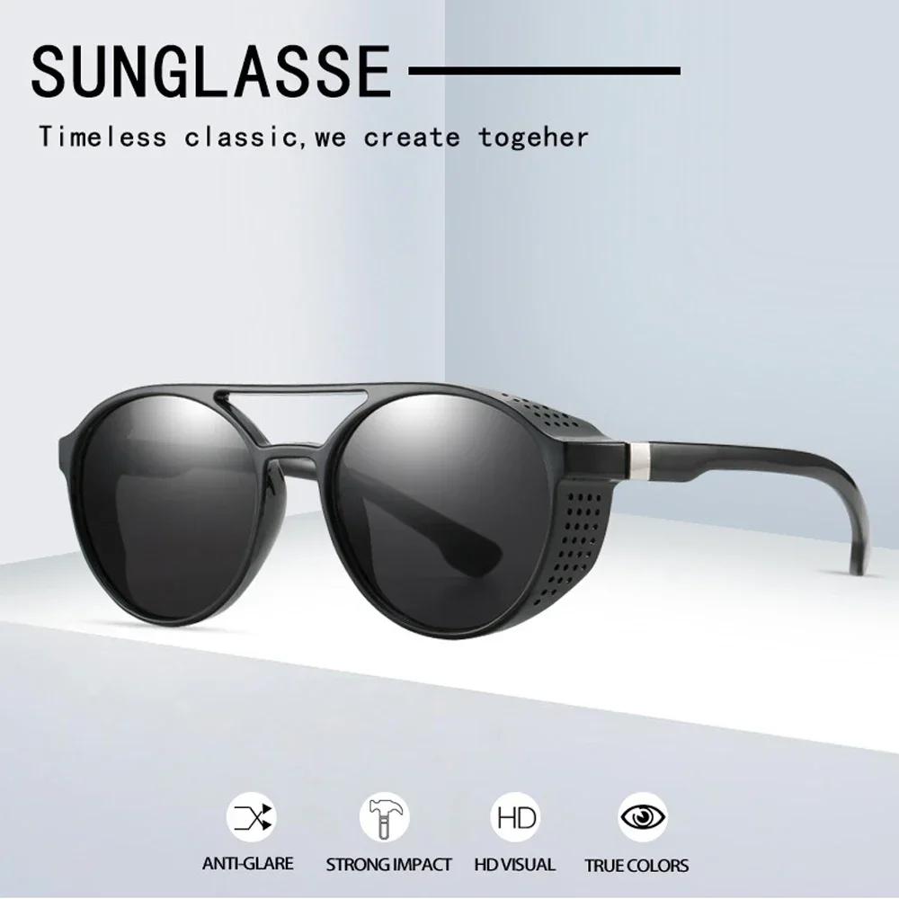 Fashion Steampunk Sunglasses Women Men Brand Design Retro Goggles Round Flip Up Glasses Steam Punk Vintage Eyewear