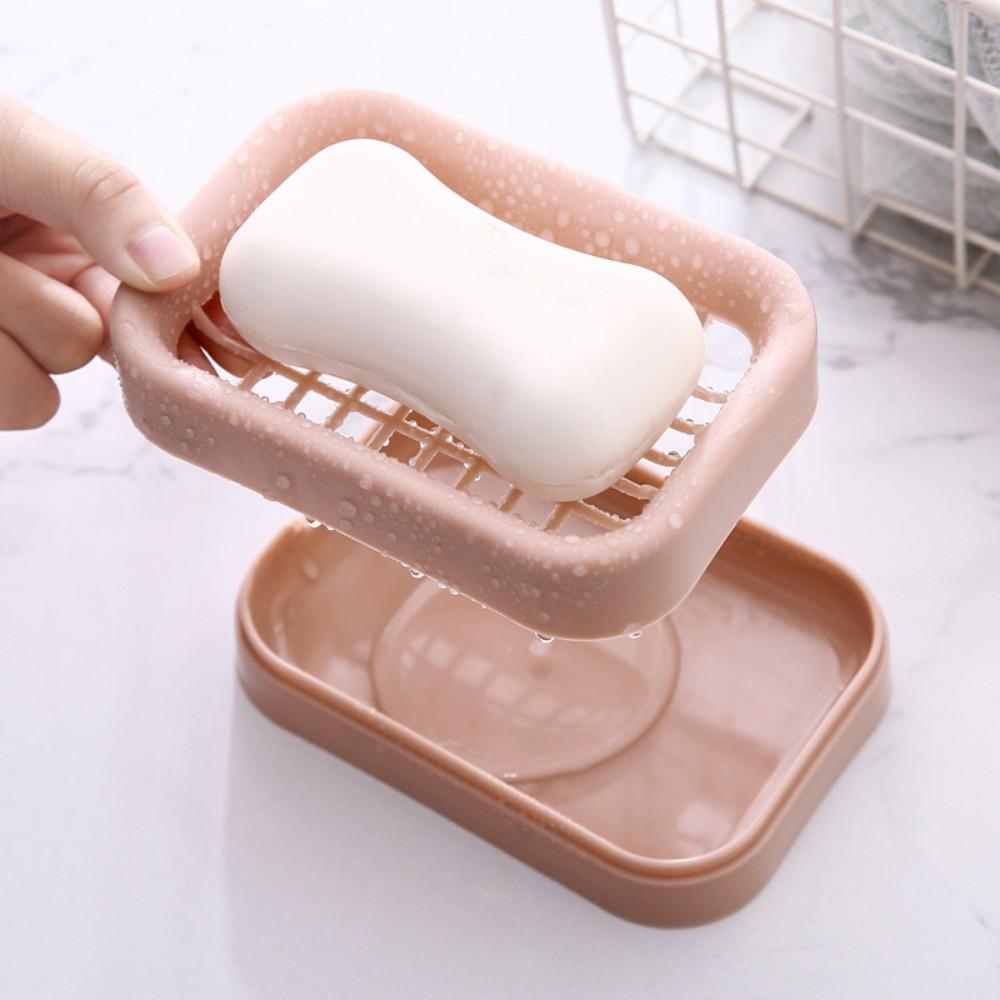 

Grid Drain Soap Box With Drain Mouth Portable Plastic Soap Boxes Soap Tray Bathroom Dish Plate Case Soap Rack For Home Travel