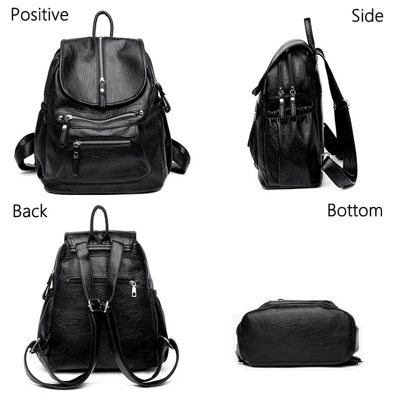 Kvinner høykvalitets skinnryggsekker Vintage kvinnelig skulderveske Sac a Dos Travel Dame Bagpack Mochilas skolevesker for jenter