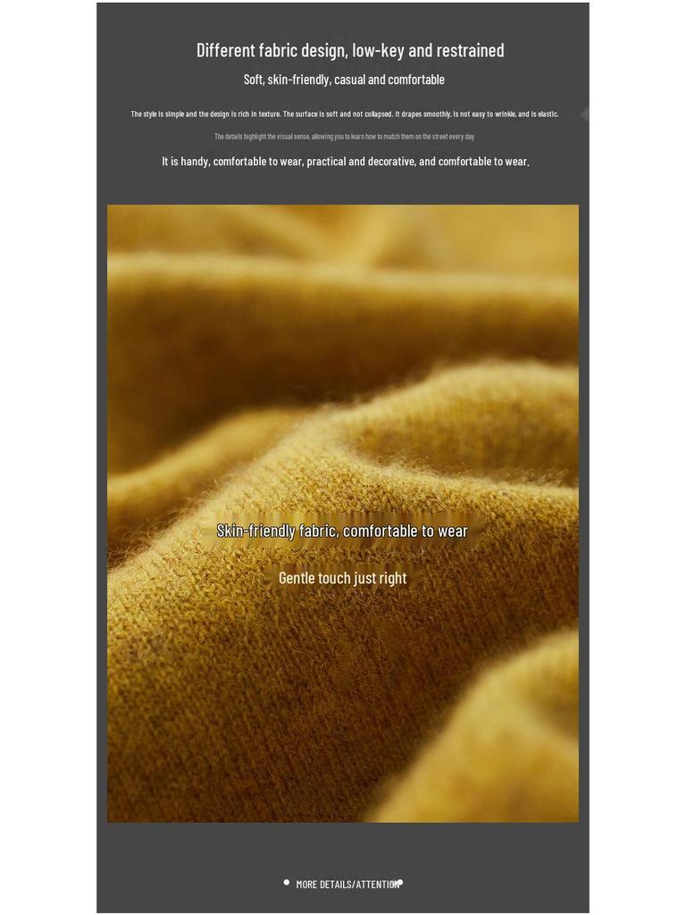 Men's Solid Color Cashmere Raglan Sleeve Sweater - Fall/Winter Half-High Neck, Versatile and Pure.