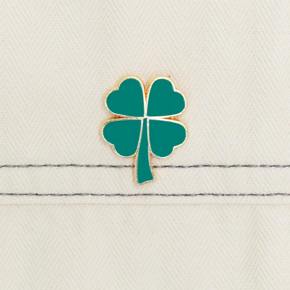 Lucky Four-leaf Clover Brooch Exquisite and Versatile Alloy Badge Green Plant Badge Buckle Pin Clothing Bag Brooch