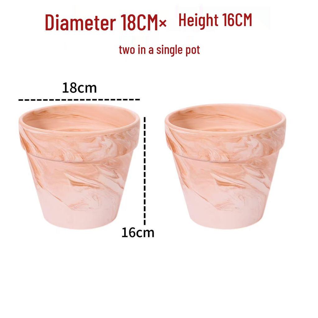 Nordic Style Macchiato Terracotta Flower Pot - Large, Breathable Red Clay with Kiln-Changed Color