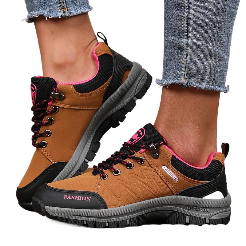 Women's Leisure Platform Shoes Anti Slip Camping Shoes Fashionable Classic Color Matching Spring Hiking Shoes Sneakers for Women